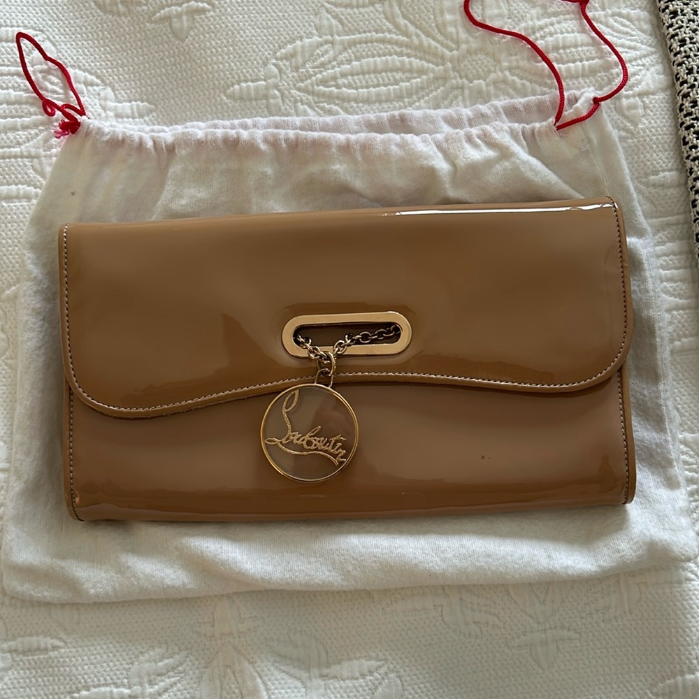 Christian Louboutin Patent Pink/Nude Clutch
